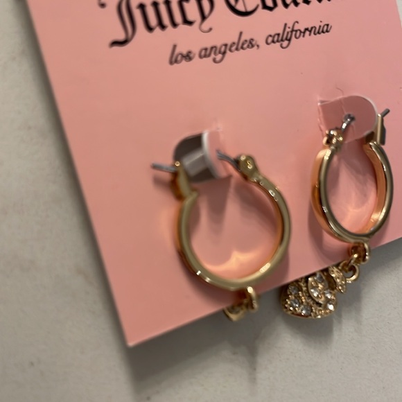 180. Juicy Couture drop loop heart Earrings with rhinestones - Picture 4 of 4